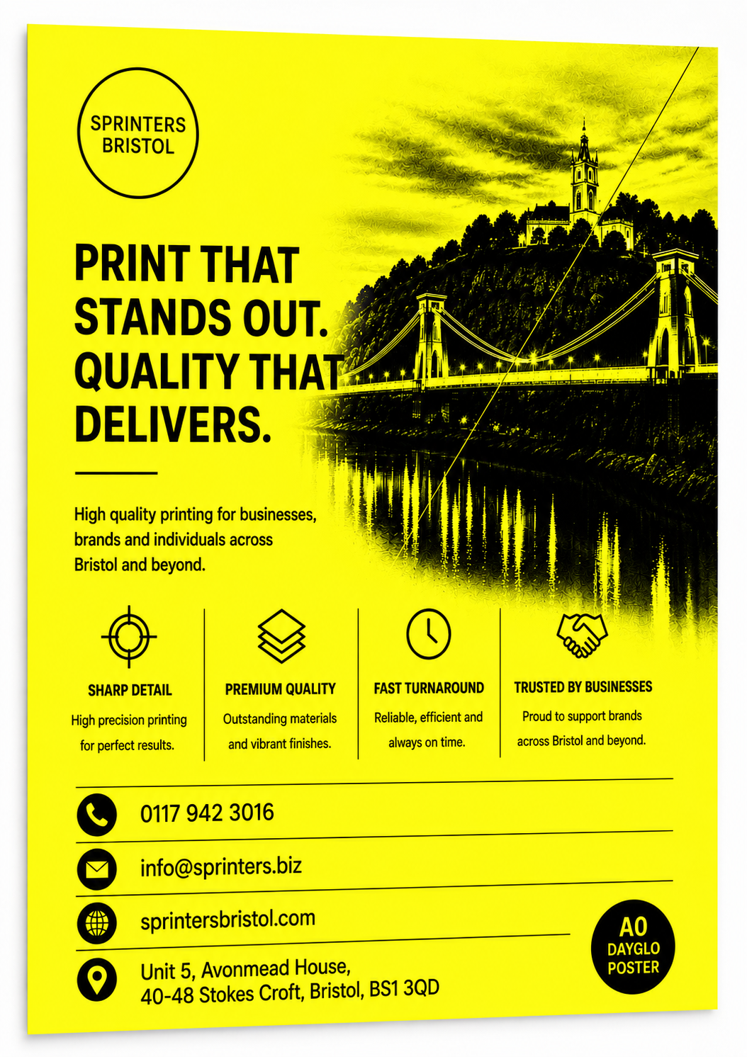 Wide Format Dayglo Posters Yellow