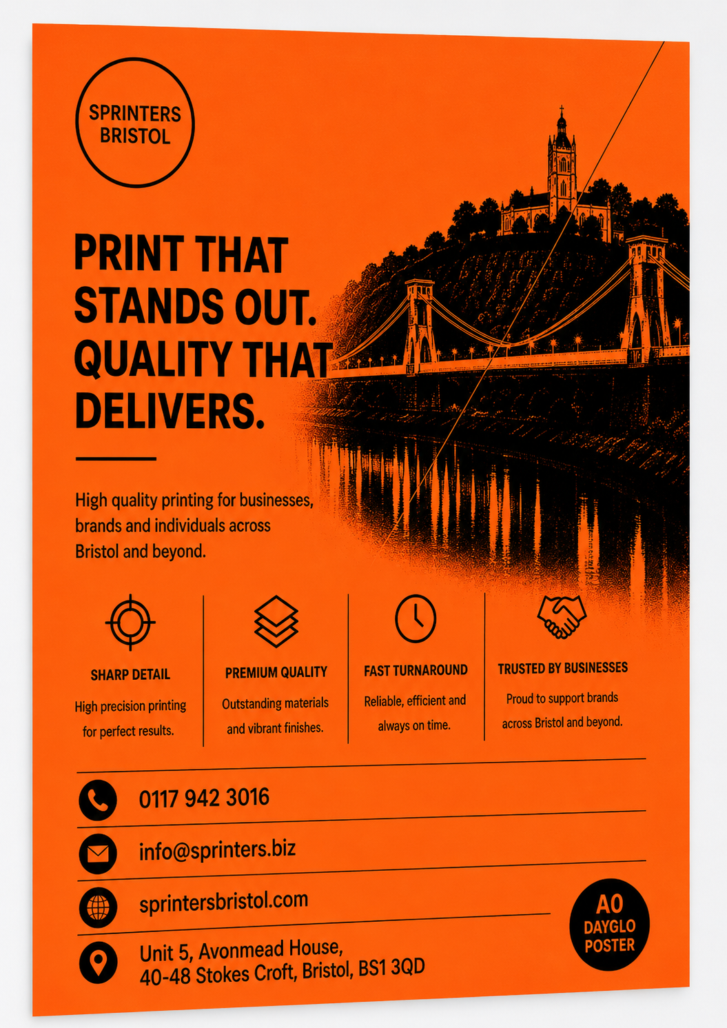 Wide Format Dayglo Posters Orange